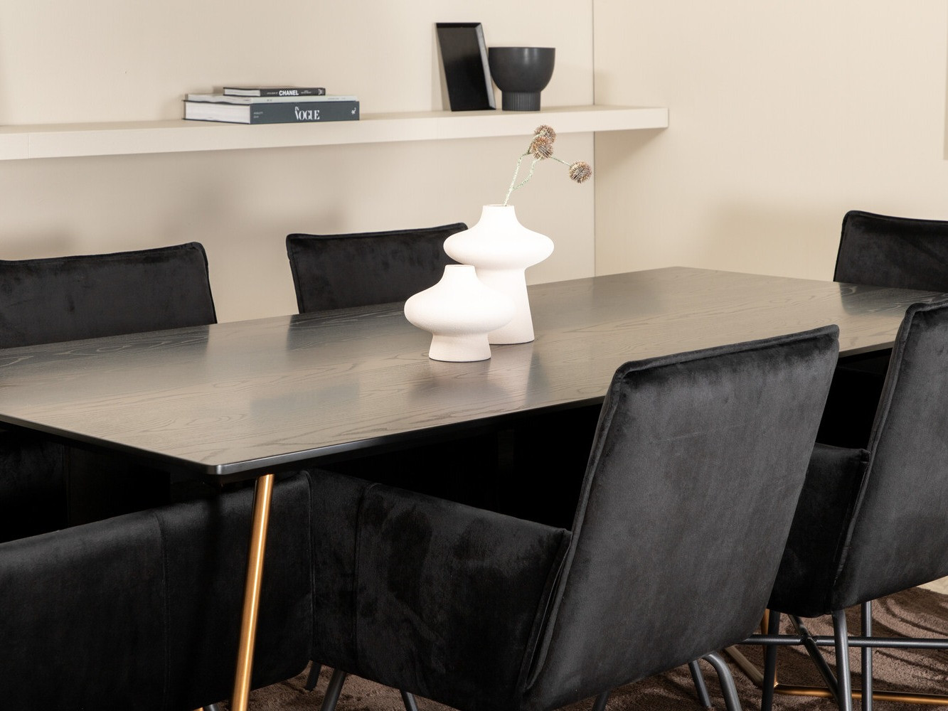 Conjunto de mesas y sillas para comedor Dallas 2718 (Negro)