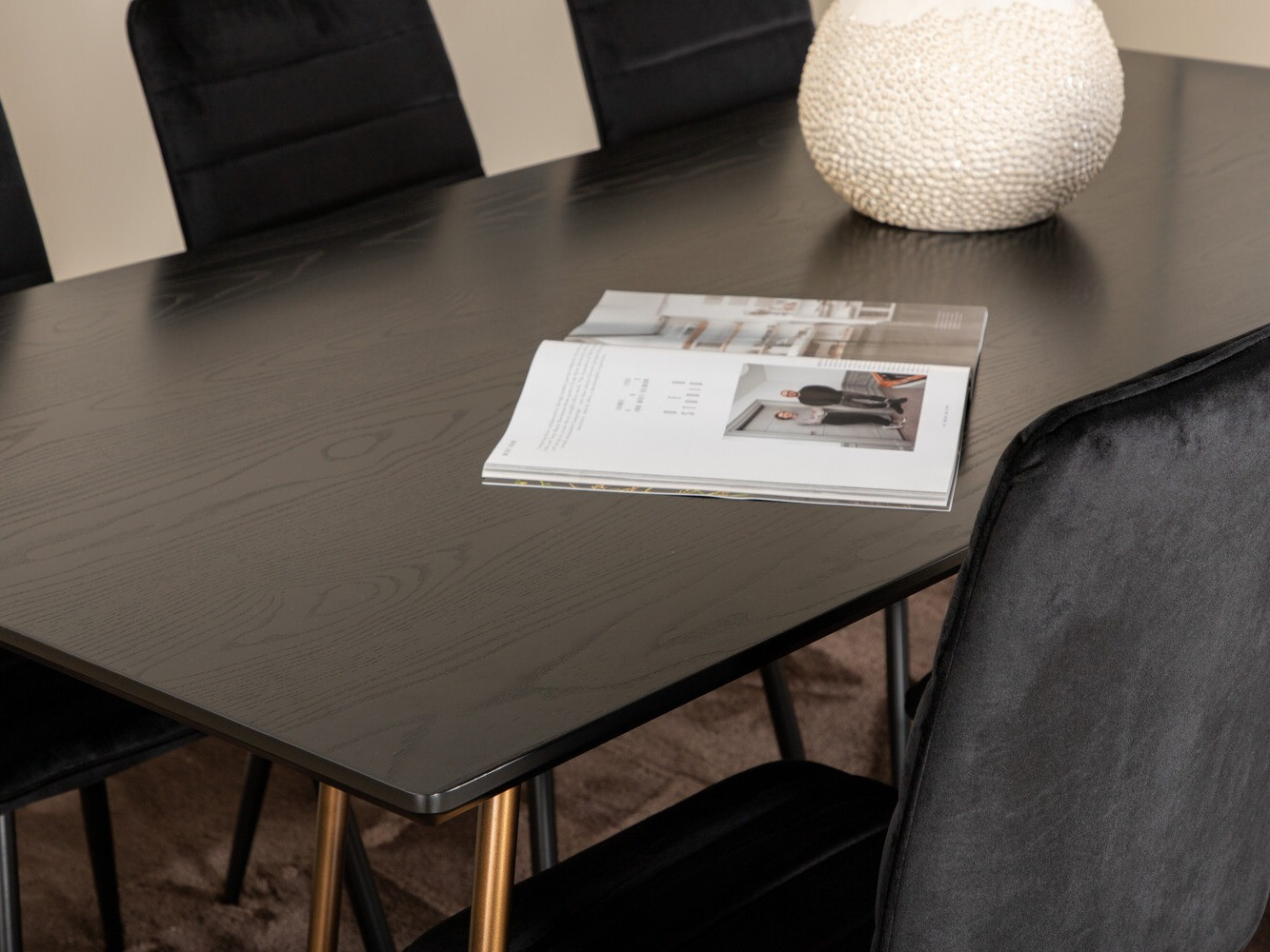 Conjunto de mesas y sillas para comedor Dallas 2724 (Negro)