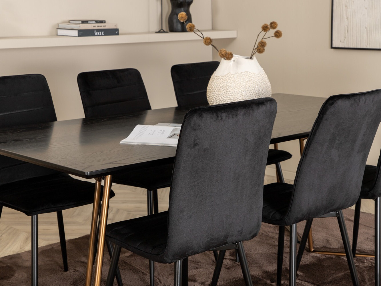 Conjunto de mesas y sillas para comedor Dallas 2724 (Negro)