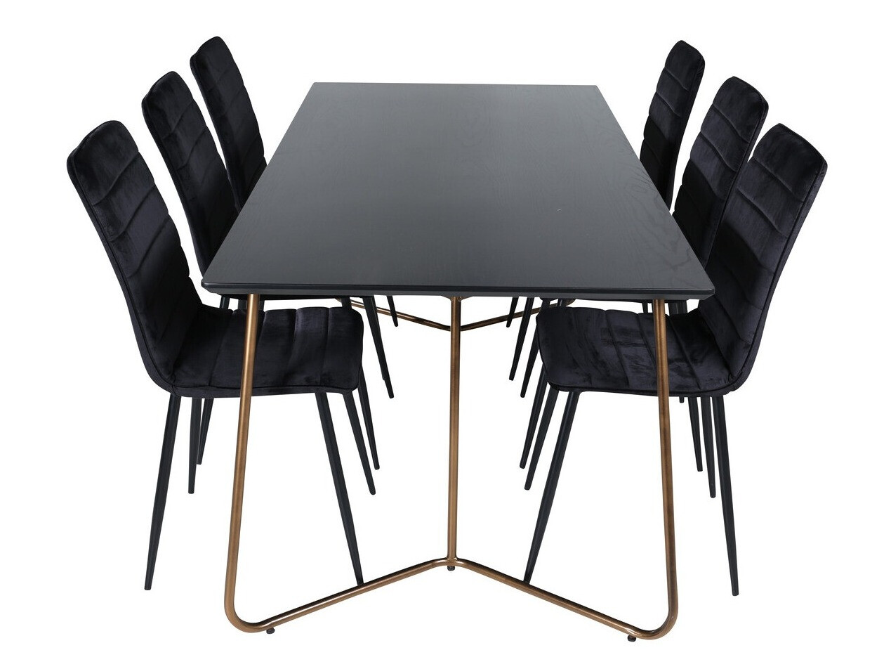 Conjunto de mesas y sillas para comedor Dallas 2724 (Negro)