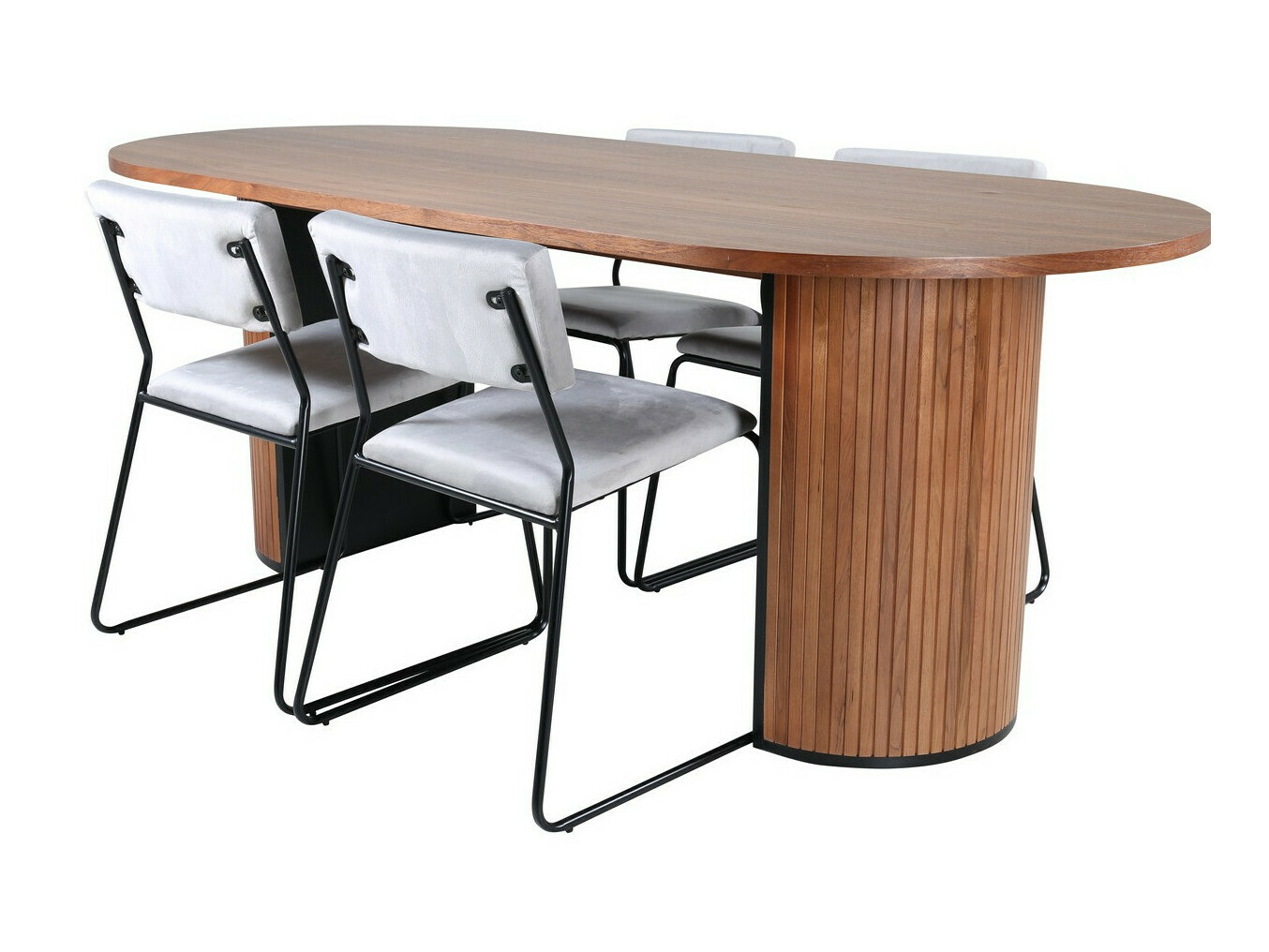 Conjunto de mesas y sillas para comedor Dallas 2741 (Gris claro + Negro)