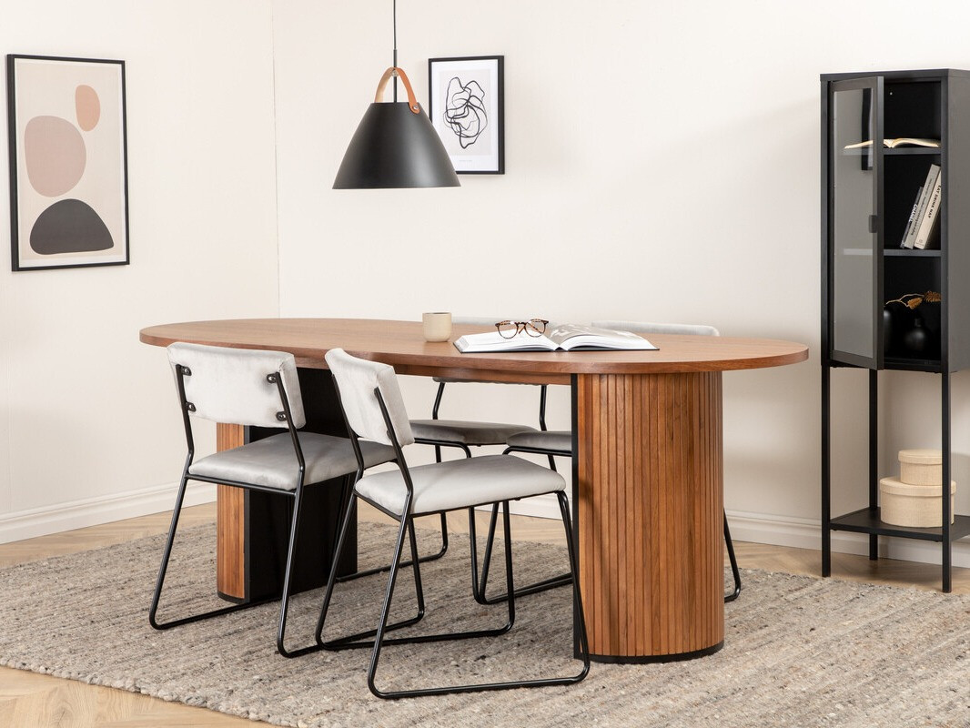 Conjunto de mesas y sillas para comedor Dallas 2741 (Gris claro + Negro)
