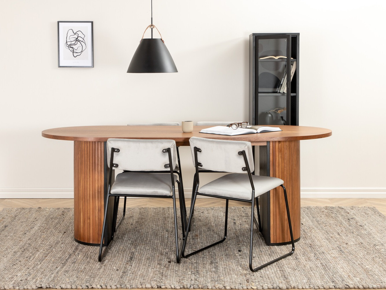 Conjunto de mesas y sillas para comedor Dallas 2741 (Gris claro + Negro)