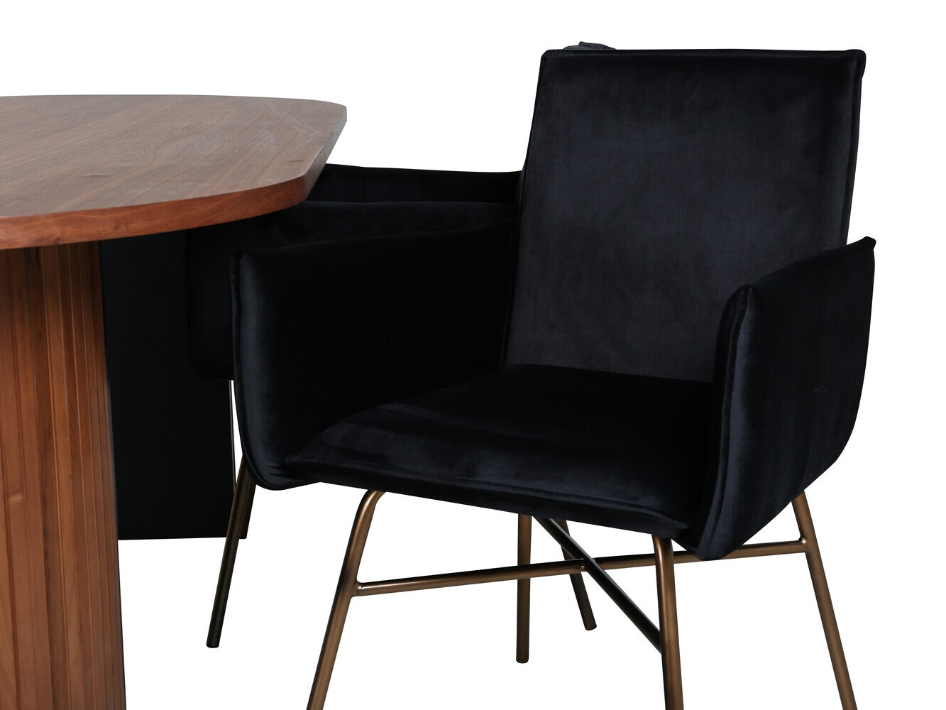 Conjunto de mesas y sillas para comedor Dallas 2757 (Negro + Cobre)