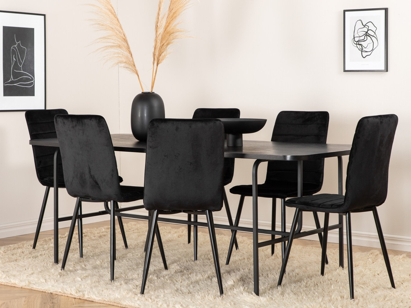 Conjunto de mesas y sillas para comedor Dallas 2768 (Negro)