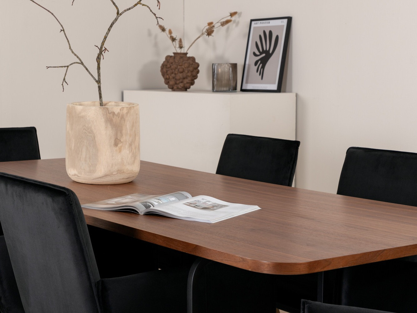 Conjunto de mesas y sillas para comedor Dallas 2787 (Negro + Cobre)