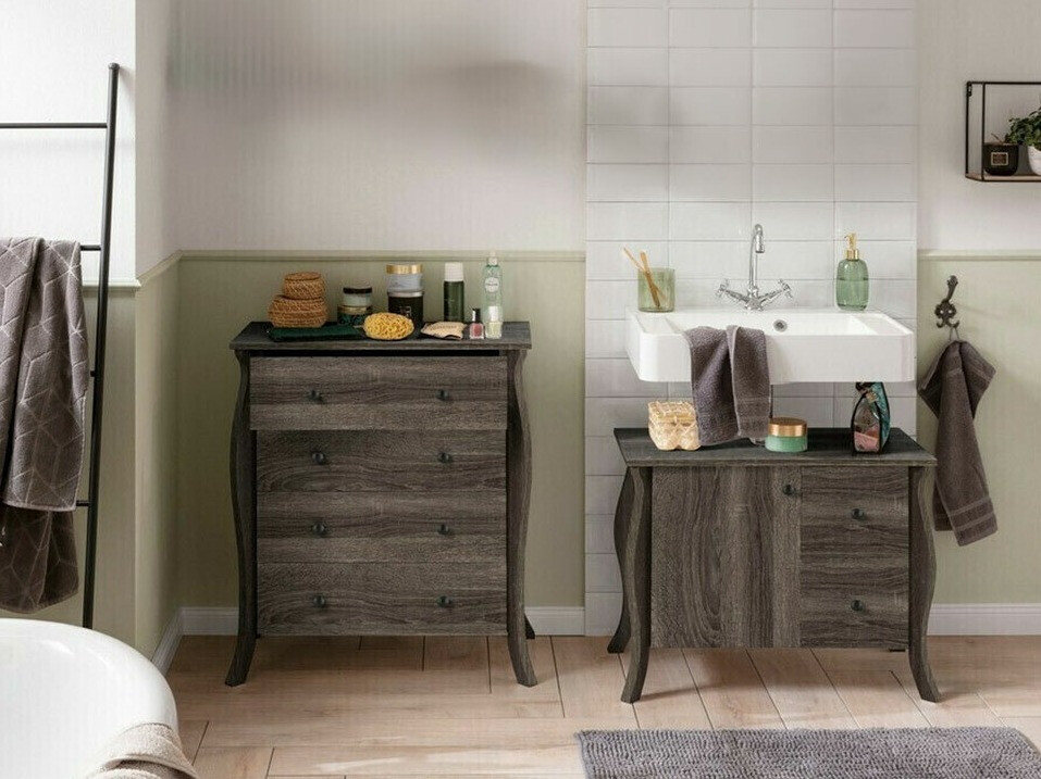 Conjunto de mueble de baño Ophtole 105 (Roble gris)