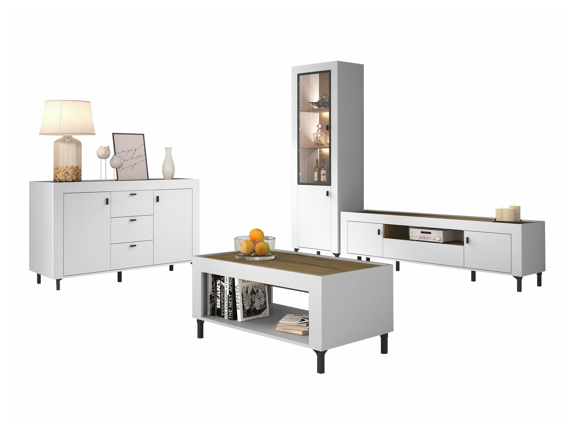 Conjunto de salón Mormavu 114 (Mate blanco)