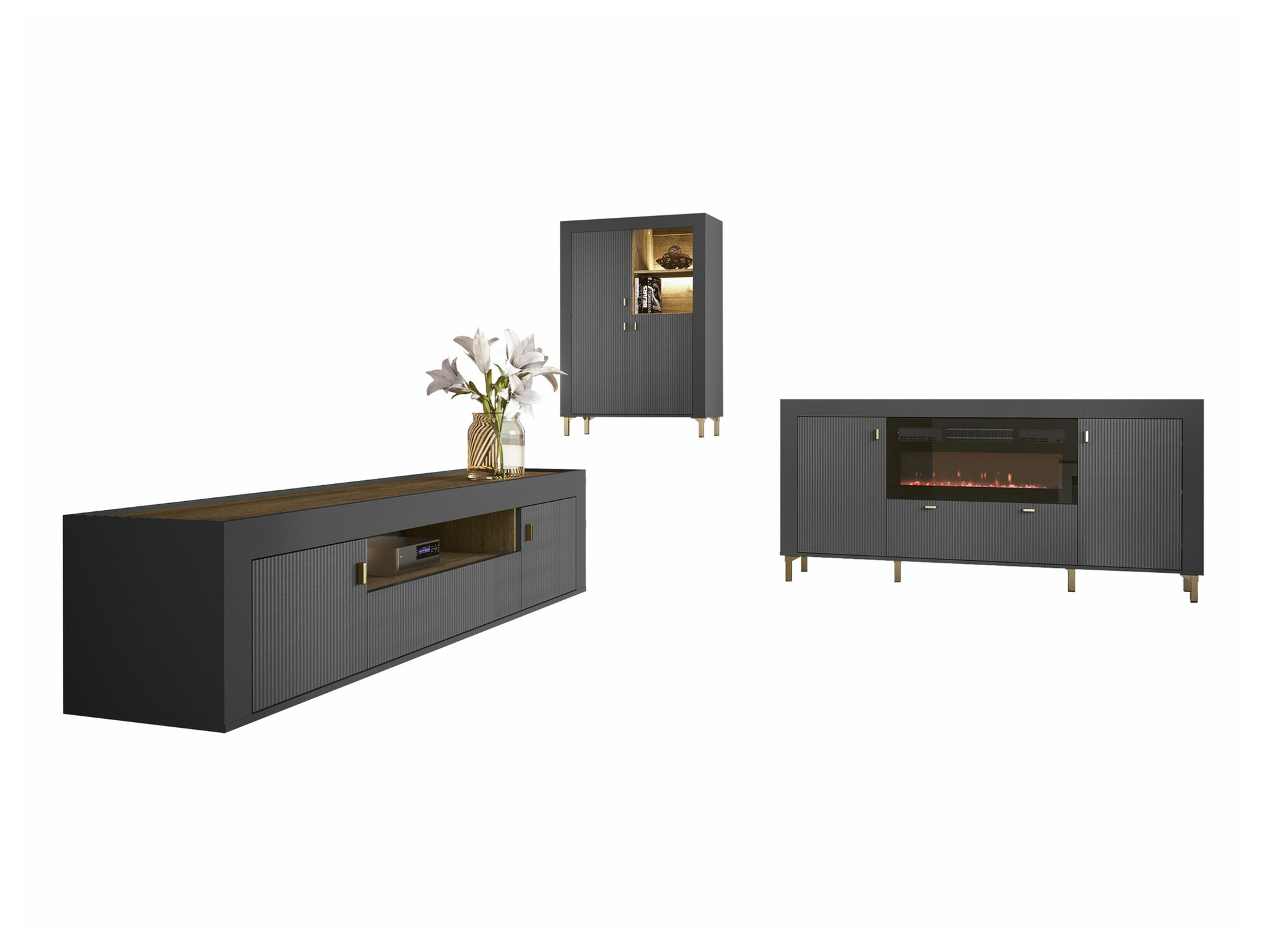 Conjunto de salón Mormavu 115 (Negro mate)