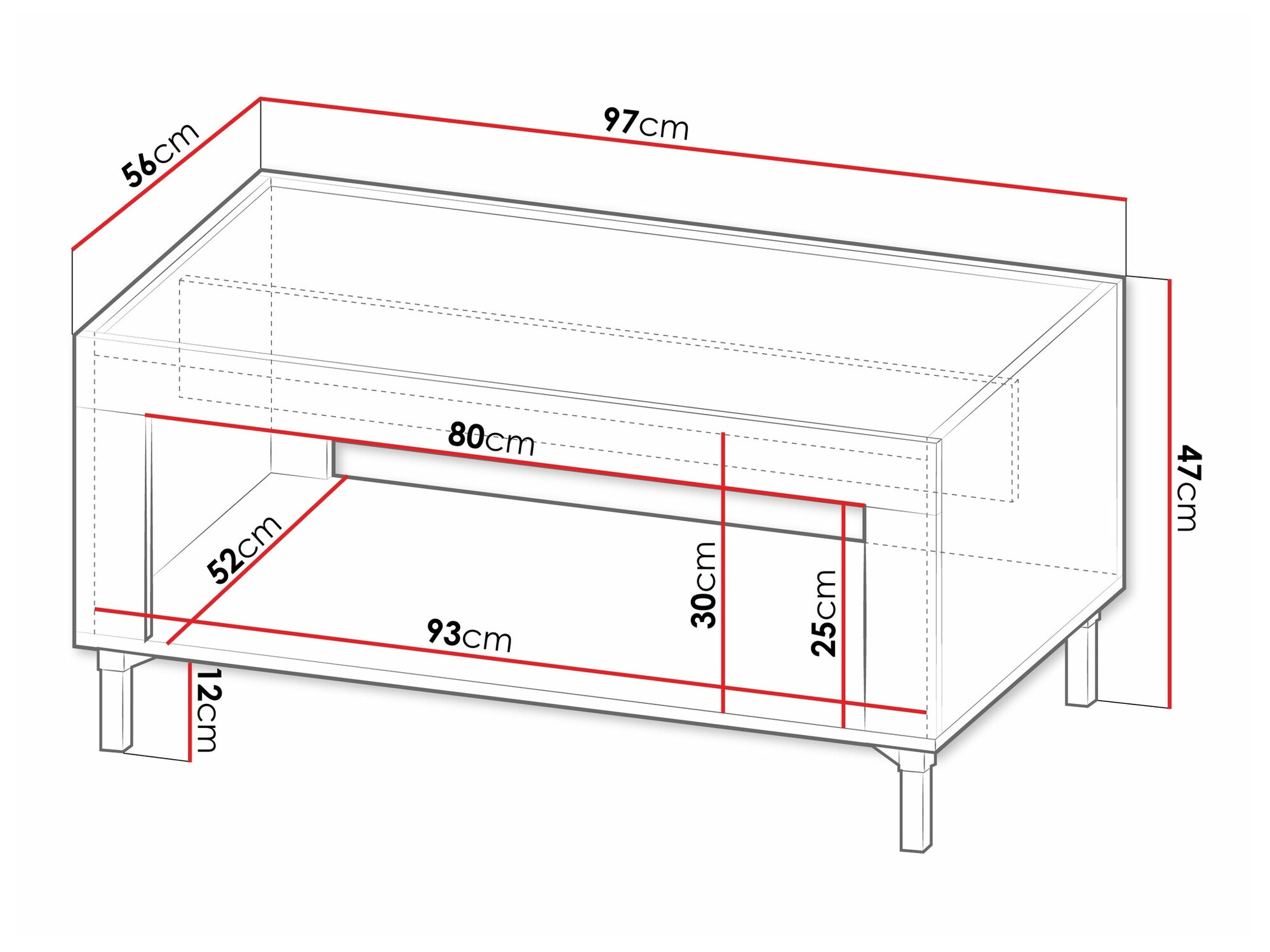 Mesa de centro Mormavu 107 (Negro mate)