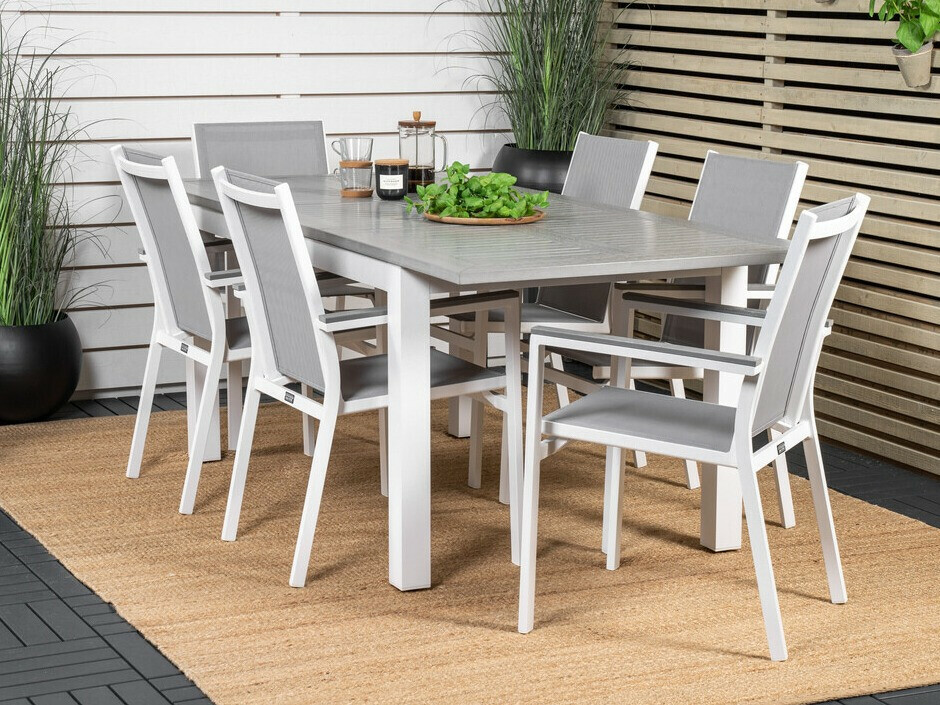 Silla para exterior Dallas 2775 (Blanco + Gris)