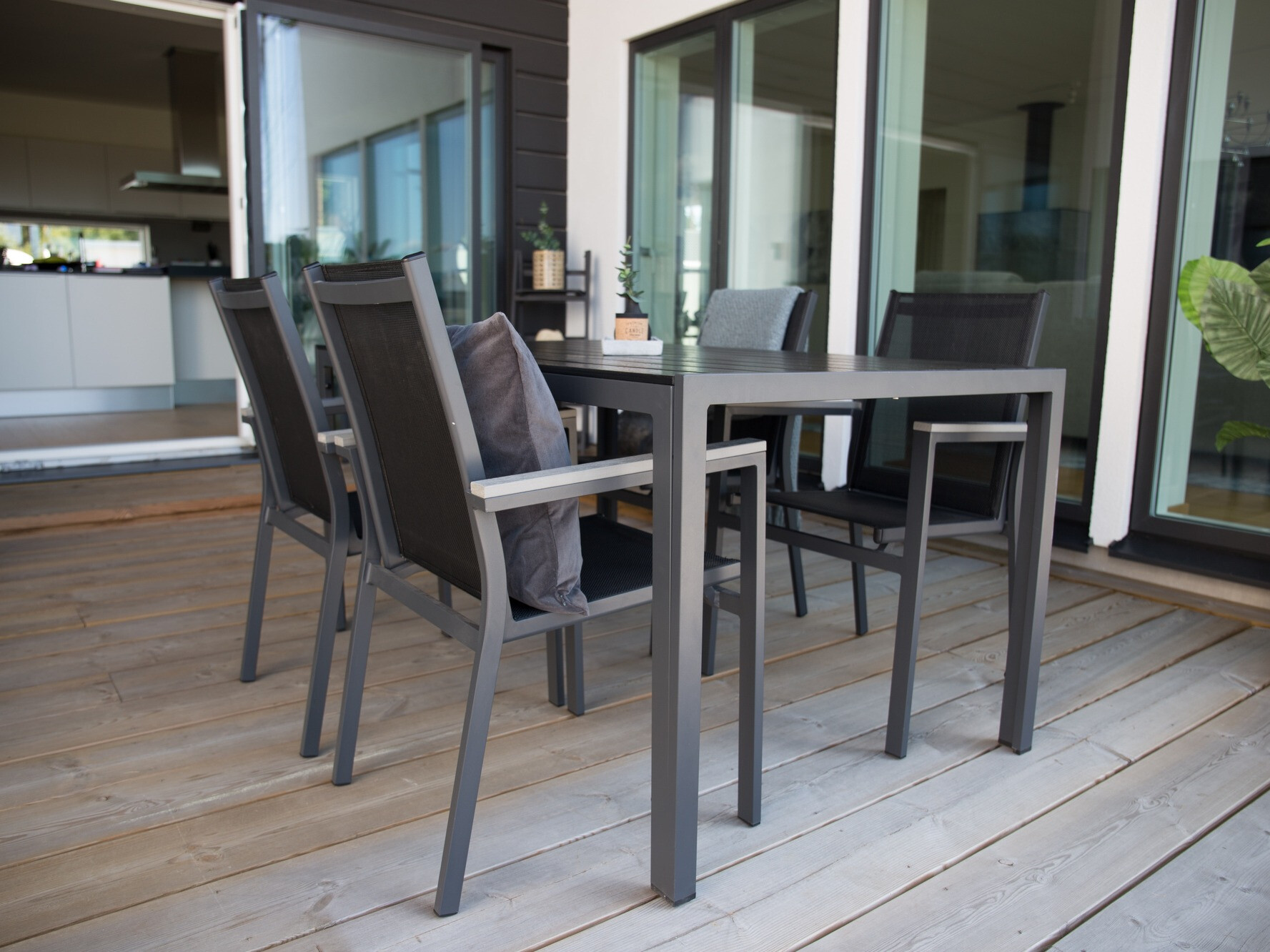 Silla para exterior Dallas 2775 (Negro + Gris)