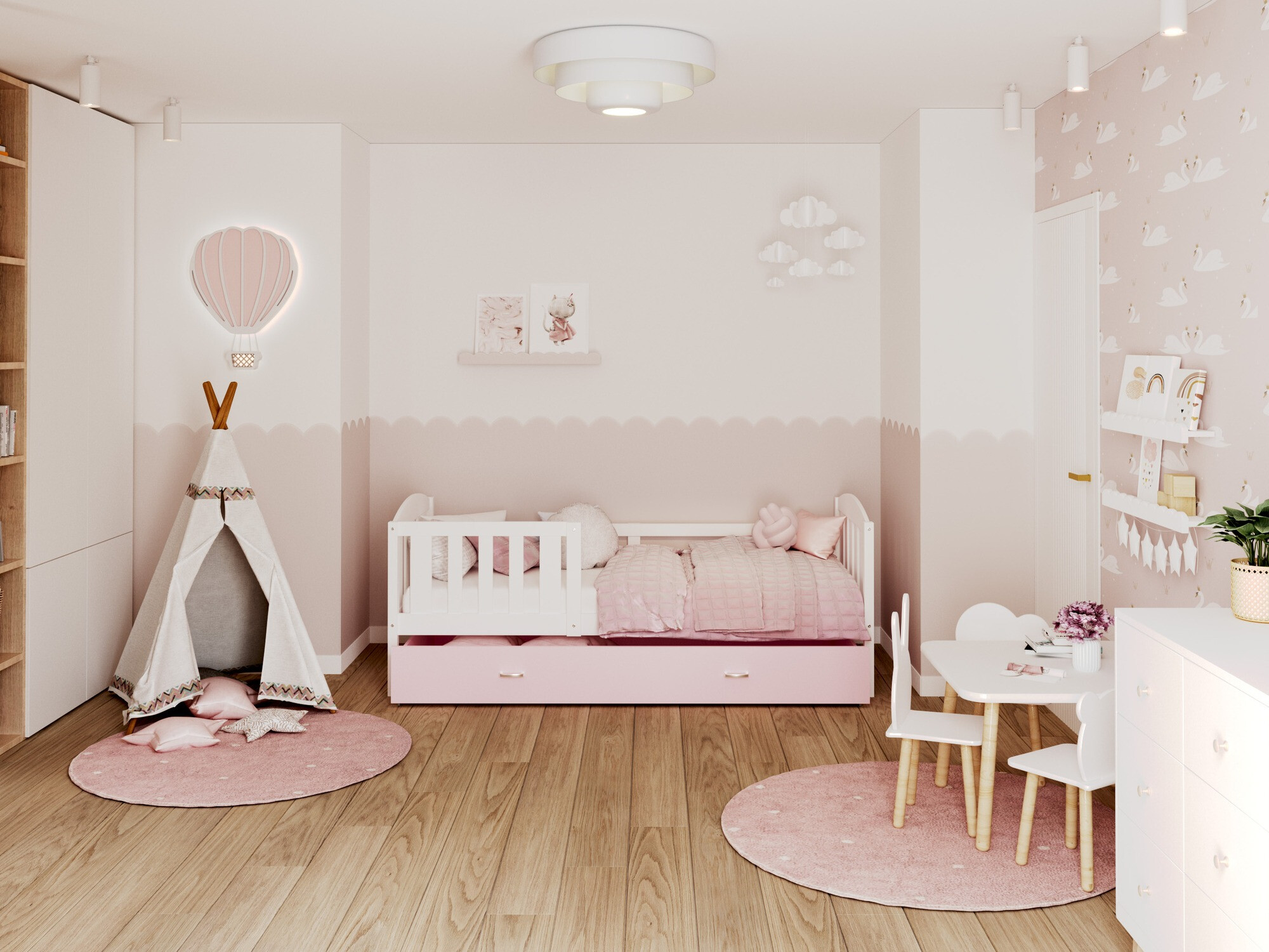 Cama Aurora 126 (Blanco)