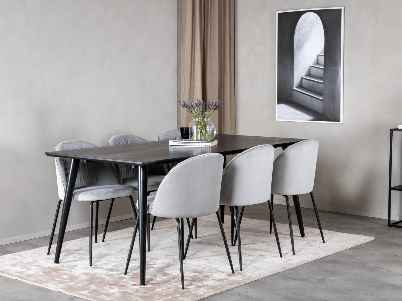 Conjunto de comedor Dallas 2600 (Negro)
