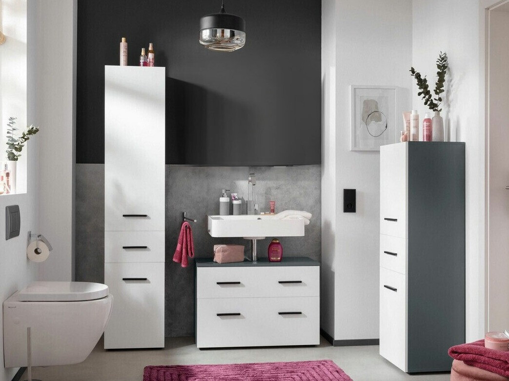 Conjunto de mueble de baño Larlori 105 (Antracita + Blanco)