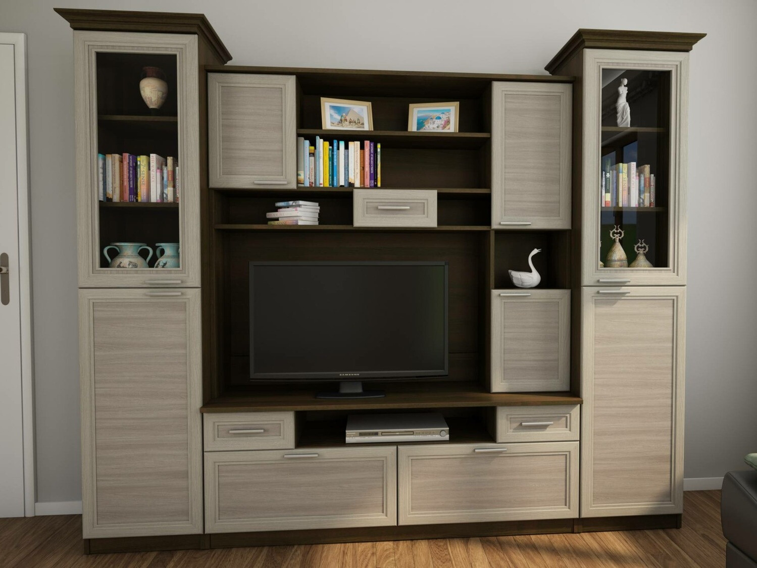 Conjunto de salón Lexington 104 (Trufa roble + Nuez oscura)