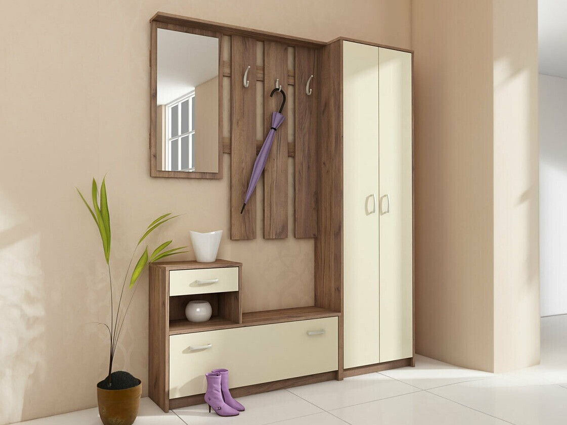 Conjunto para recibidor Gilroy 106 (Craft Tabaco roble + Crema)