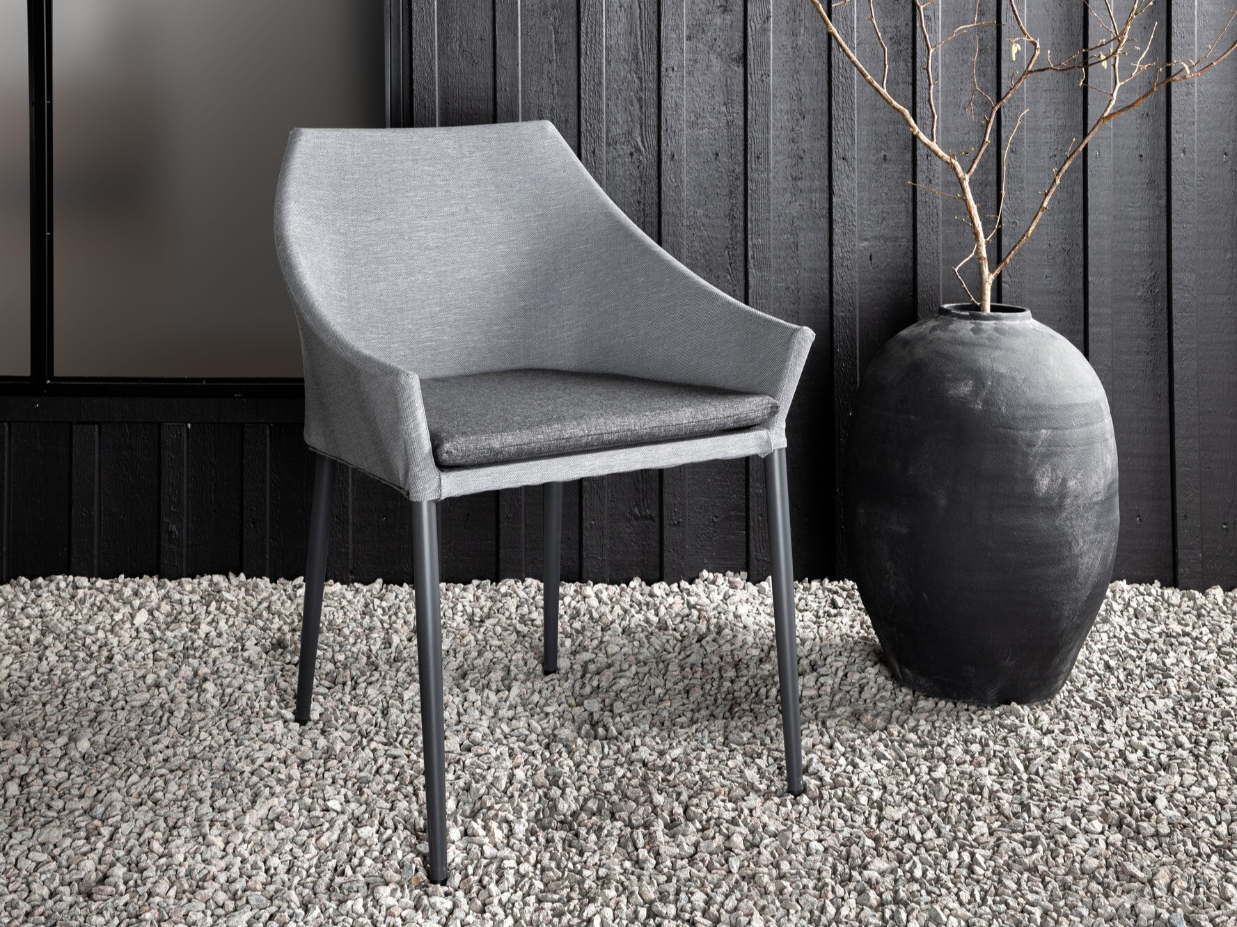 Silla para exterior Dallas 2563 (Negro + Gris)