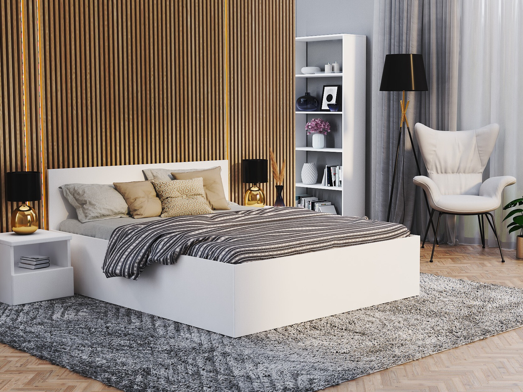 Cama Aurora 145 (Blanco)