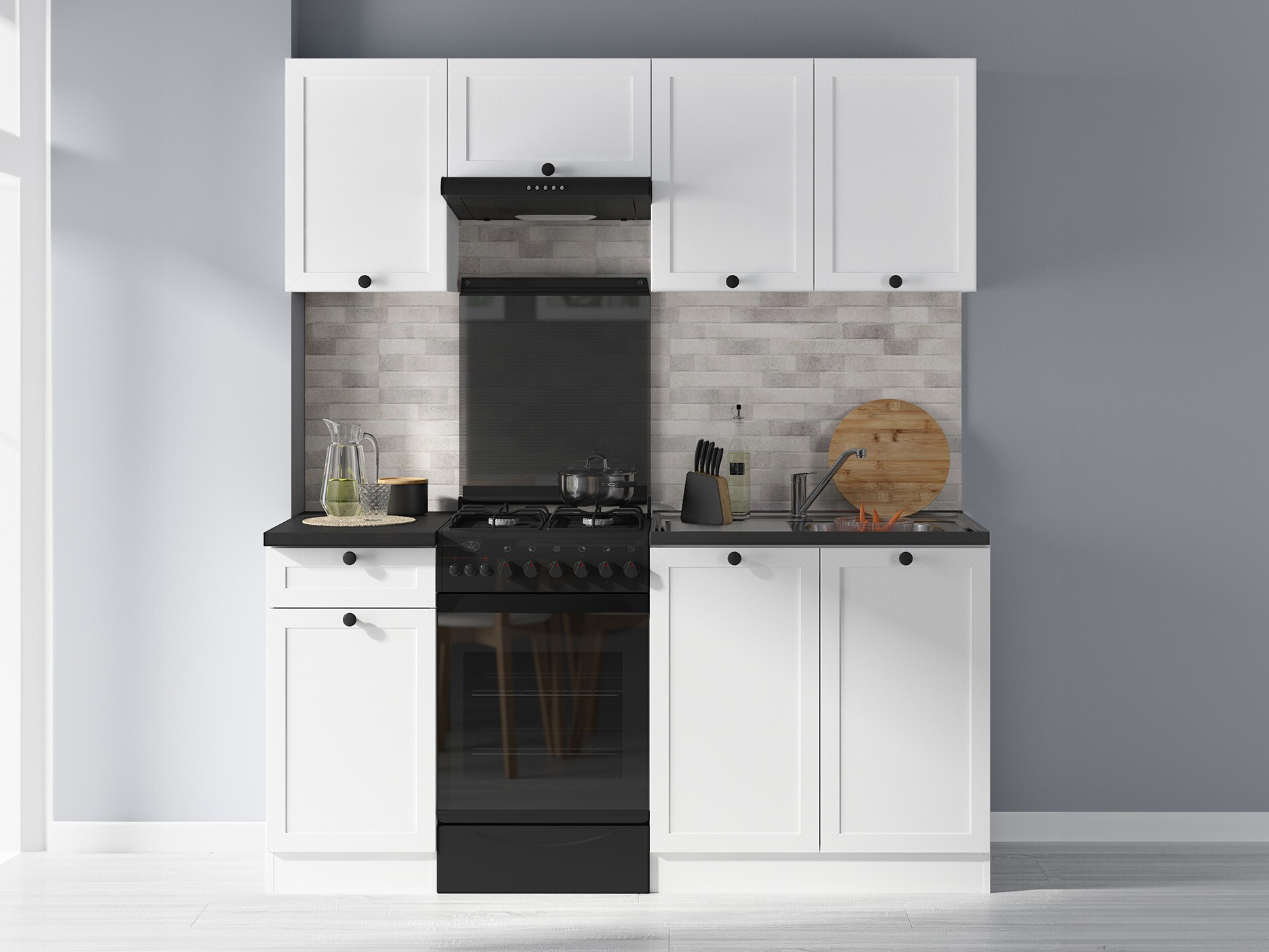 Conjunto de cocina modular Classic White 117