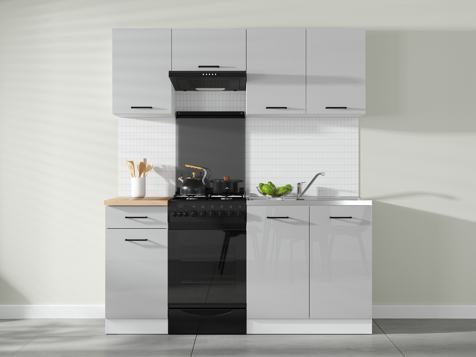 Conjunto de cocina modular Line Grey 117