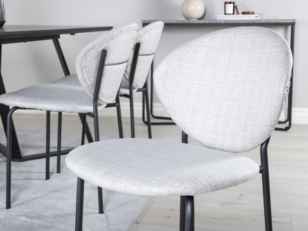 Conjunto de mesas y sillas para comedor Dallas 1970 (Negro + Gris)