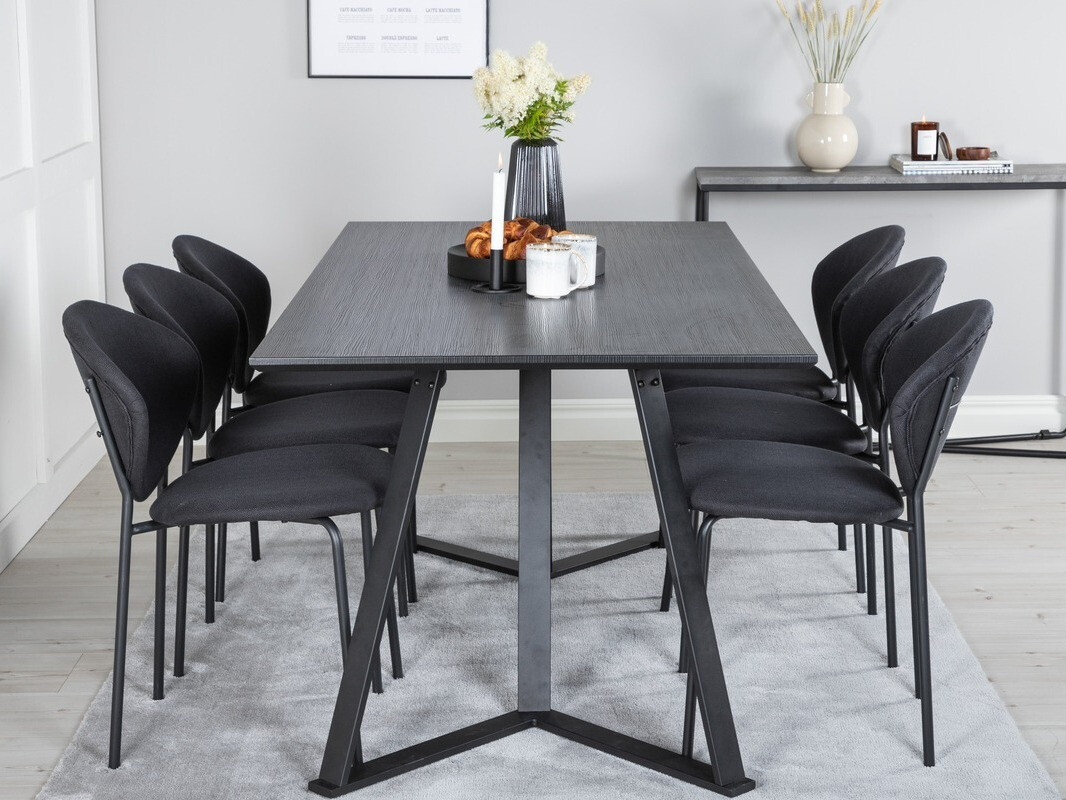 Conjunto de mesas y sillas para comedor Dallas 1970 (Negro)