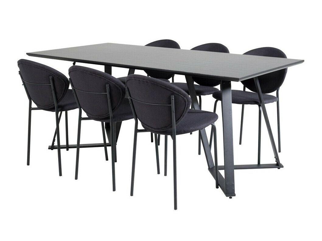 Conjunto de mesas y sillas para comedor Dallas 1970 (Negro)