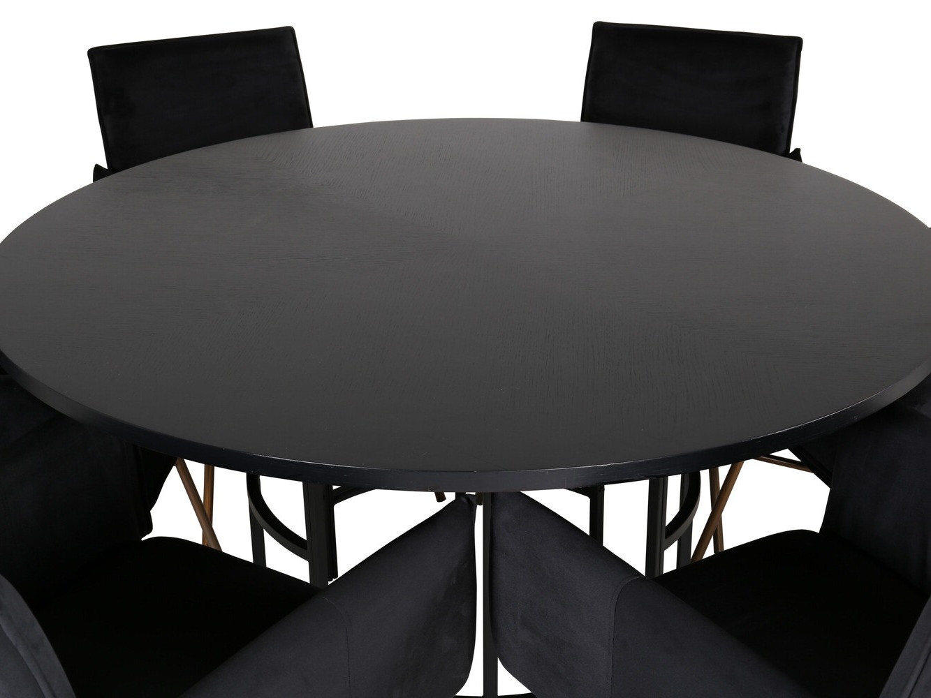 Conjunto de mesas y sillas para comedor Dallas 2391 (Negro + Latón)