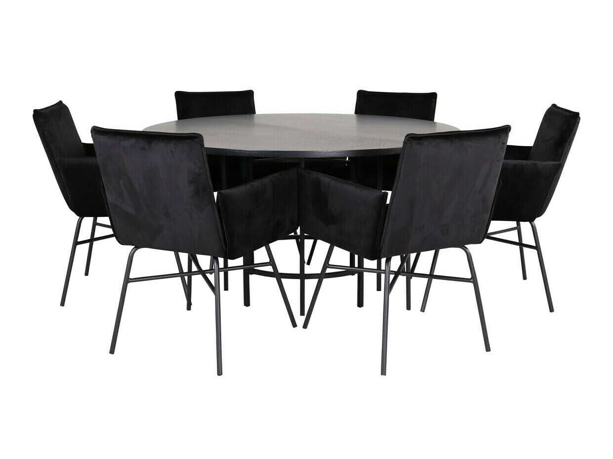 Conjunto de mesas y sillas para comedor Dallas 2391 (Negro)