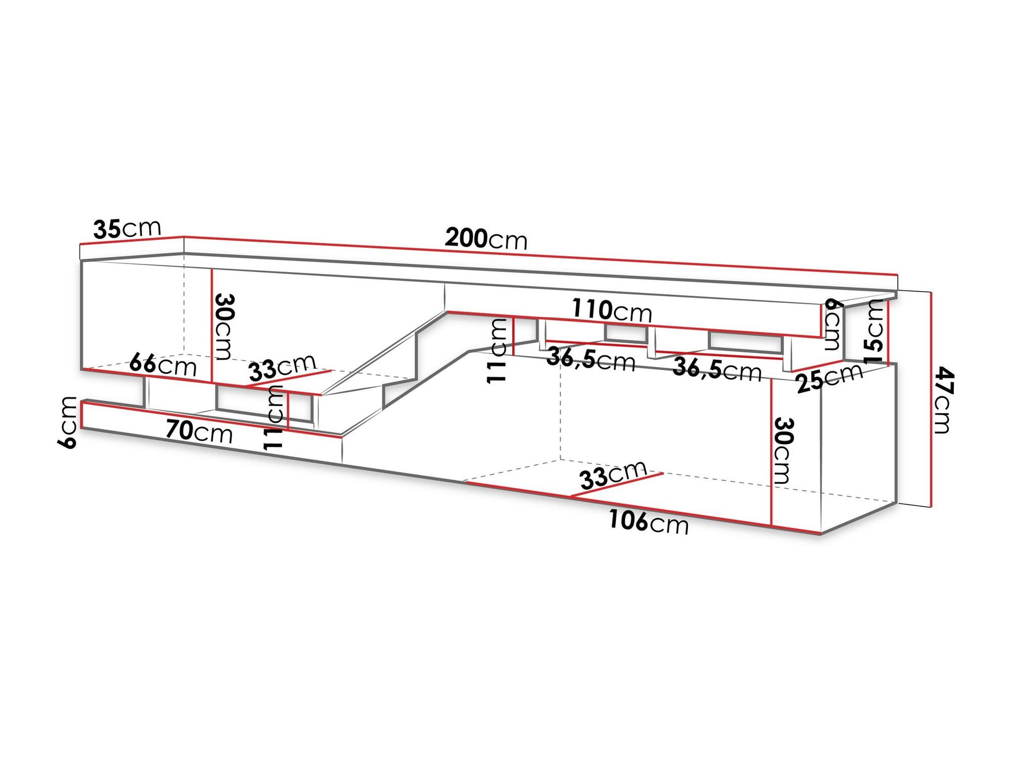 Mueble TV Comfivo Daldune 104 (Antracita + Roble wotan)