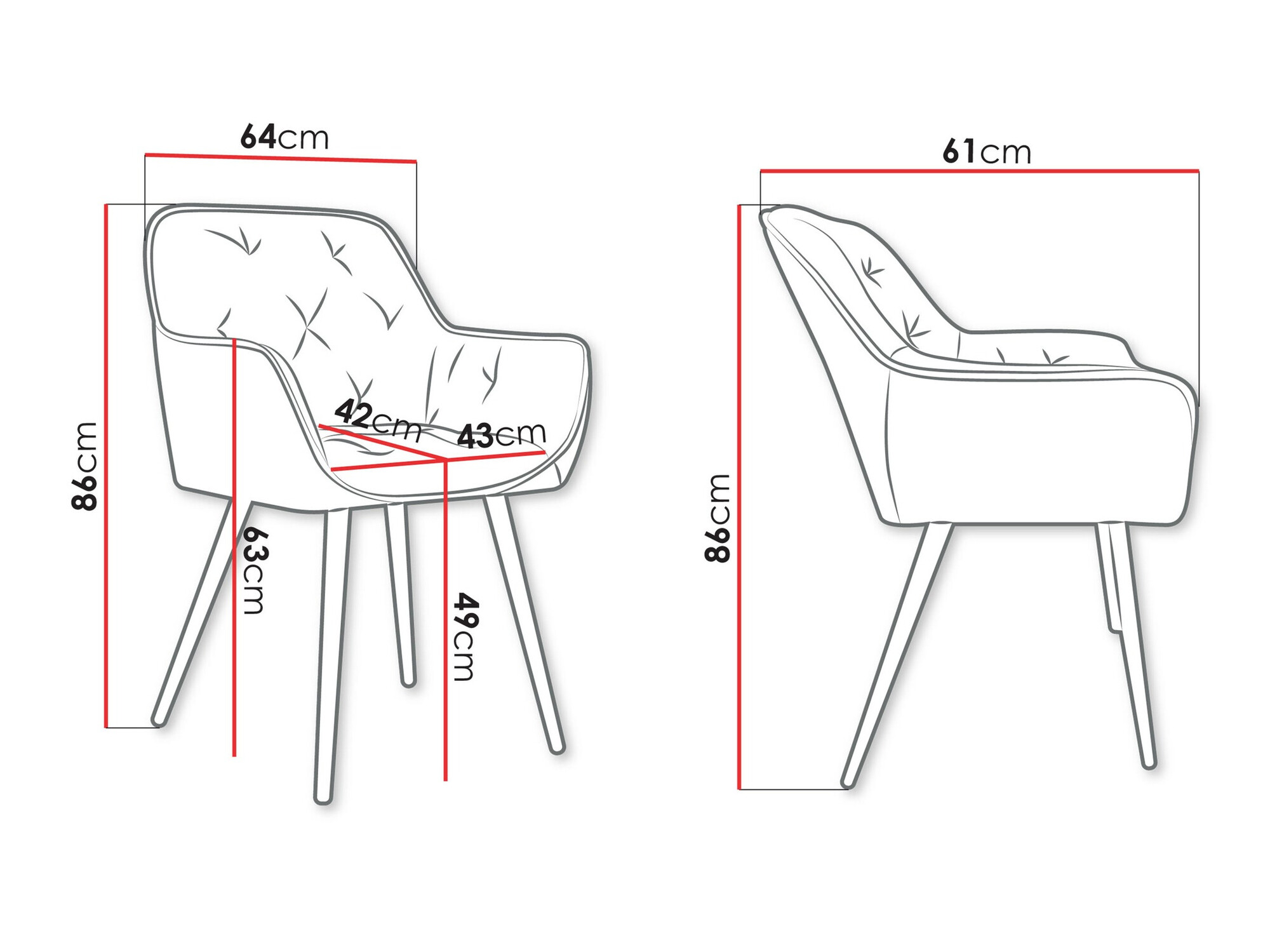 Silla Jackson 115 (Negro + Magic Velvet 2219)