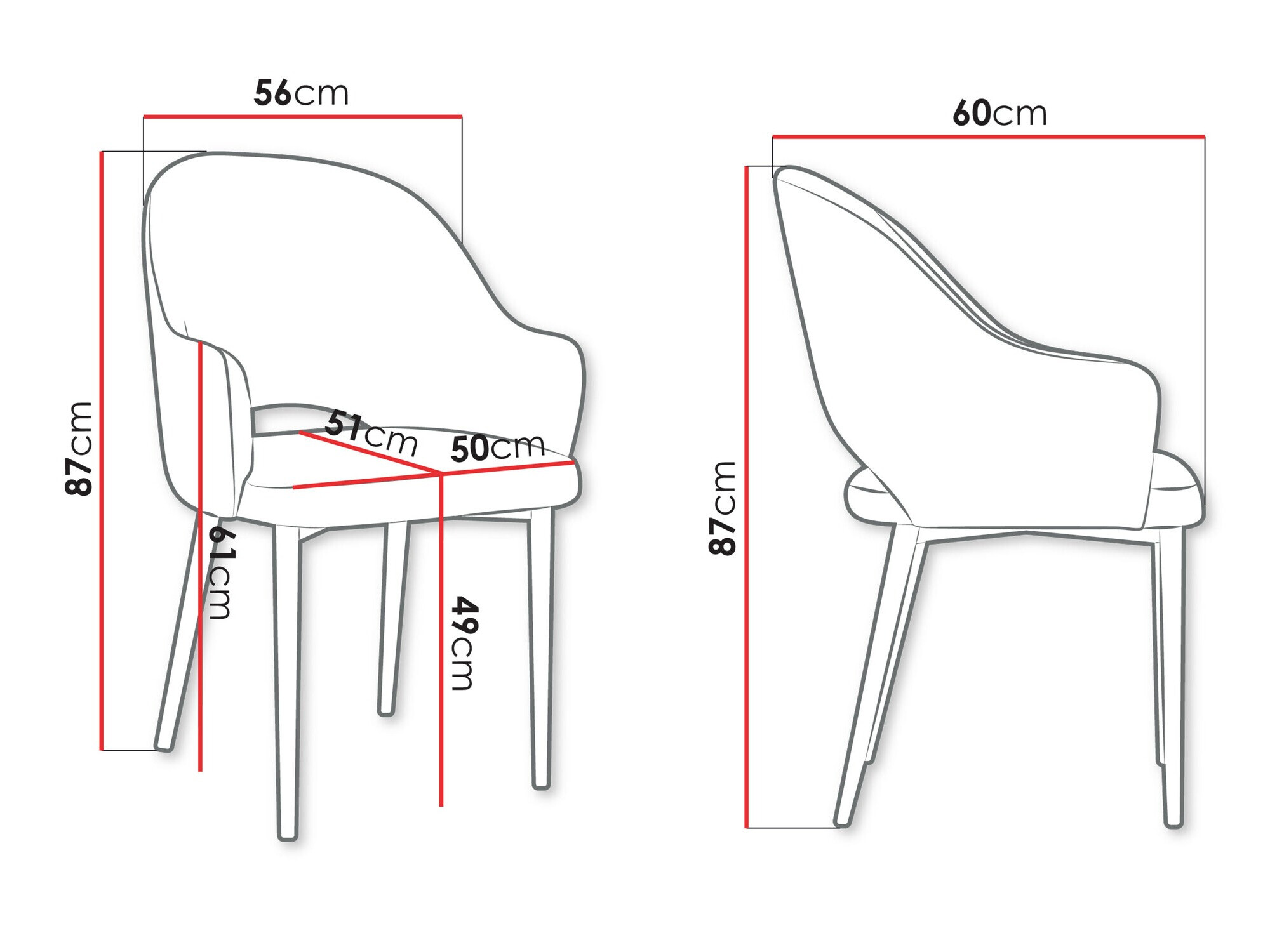 Silla Jackson 116 (Negro + Magic Velvet 2217)