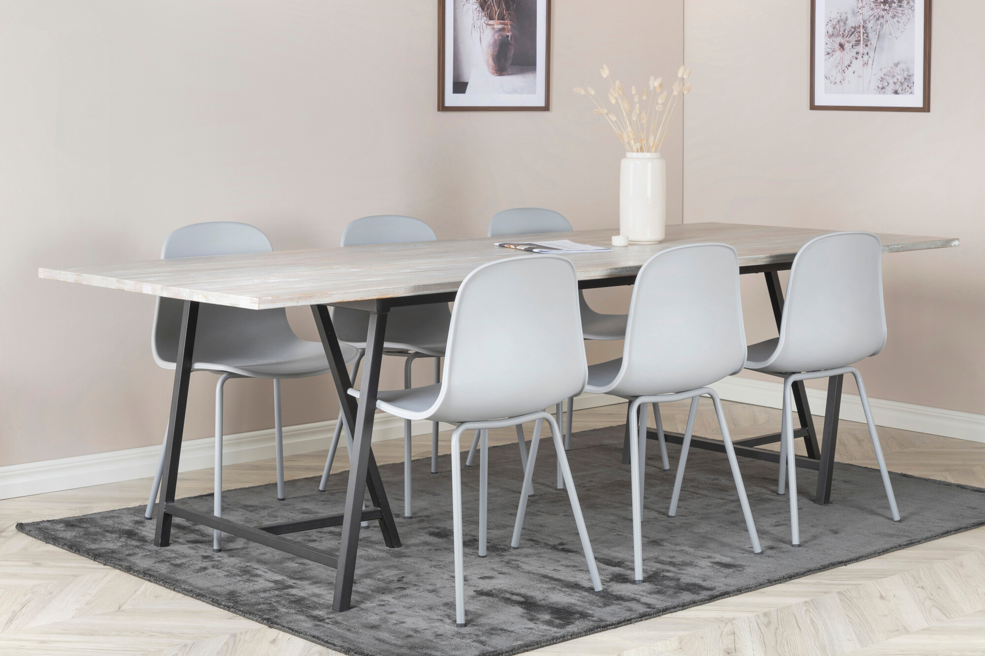 Conjunto de comedor Dallas 1843 (Gris)