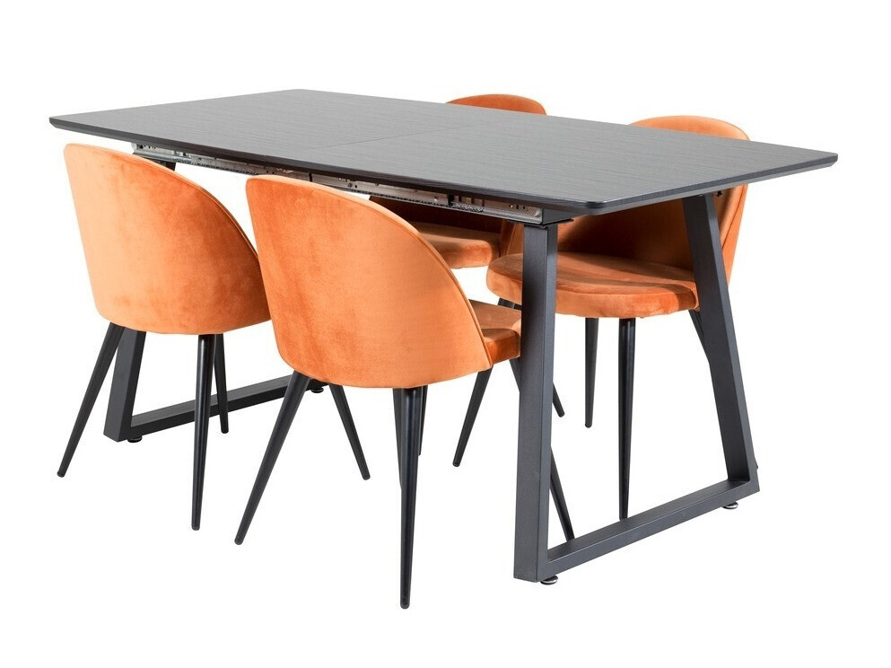 Conjunto de mesas y sillas para comedor Dallas 1609 (Naranja + Negro)