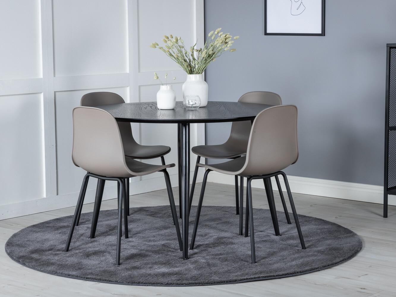 Conjunto de mesas y sillas para comedor Dallas 1622 (Chaqui + Negro)