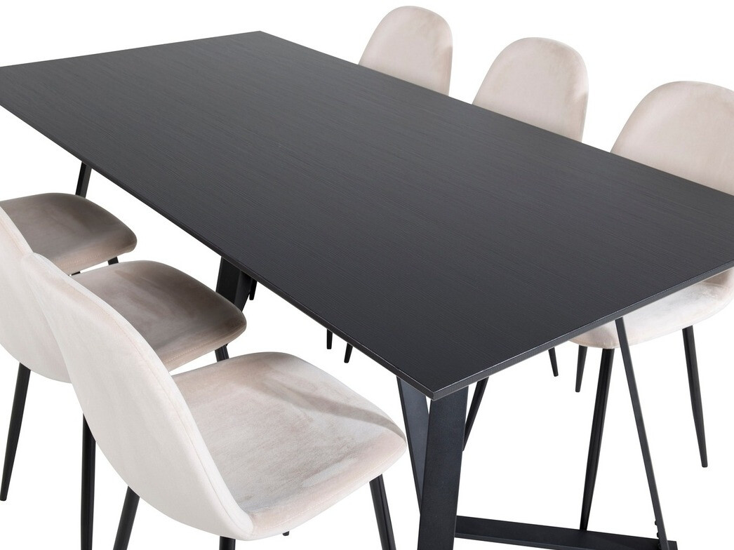 Conjunto de mesas y sillas para comedor Dallas 2476 (Beige + Negro)