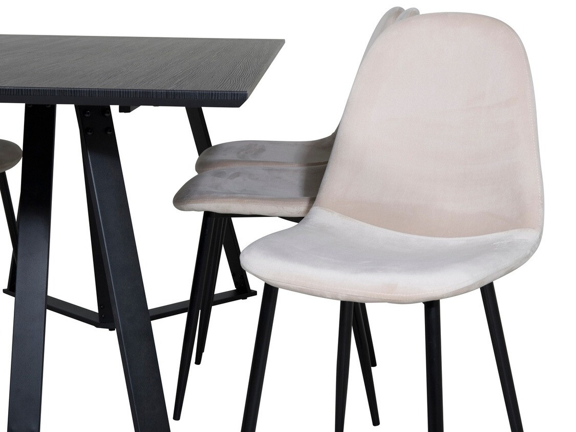 Conjunto de mesas y sillas para comedor Dallas 2476 (Beige + Negro)