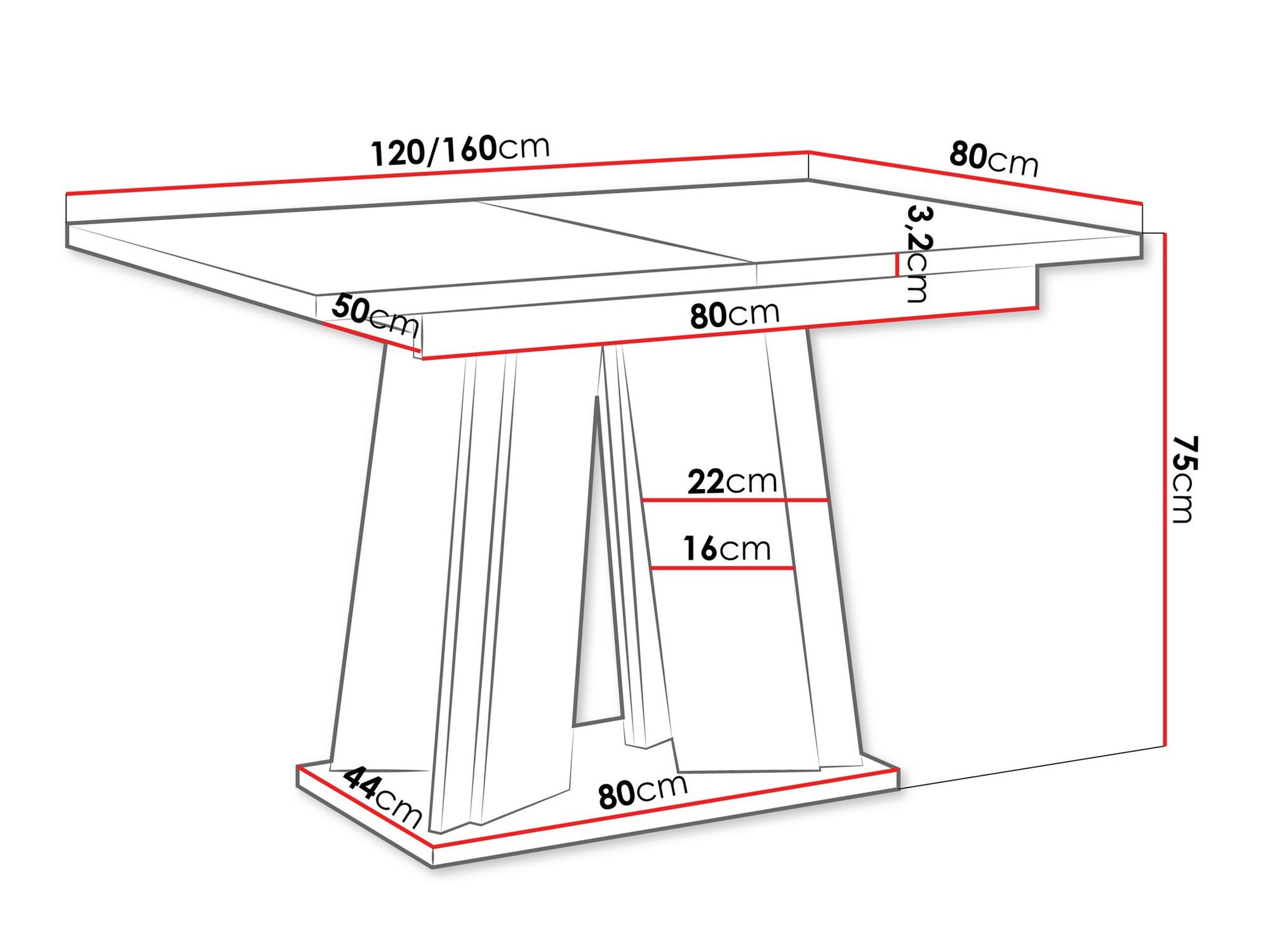 Mesa Goodyear 129 (Blanco brillante)