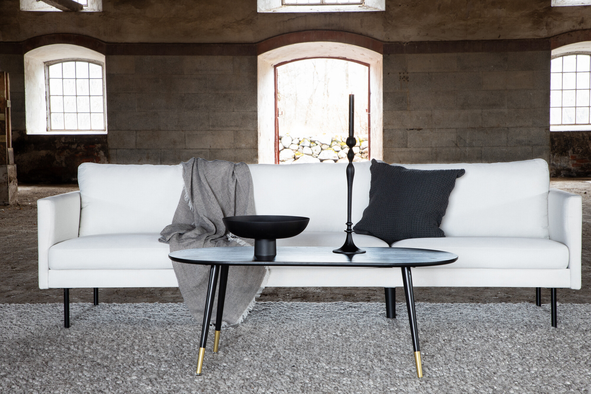 Sofá Fercame 103 (Beige + Negro)