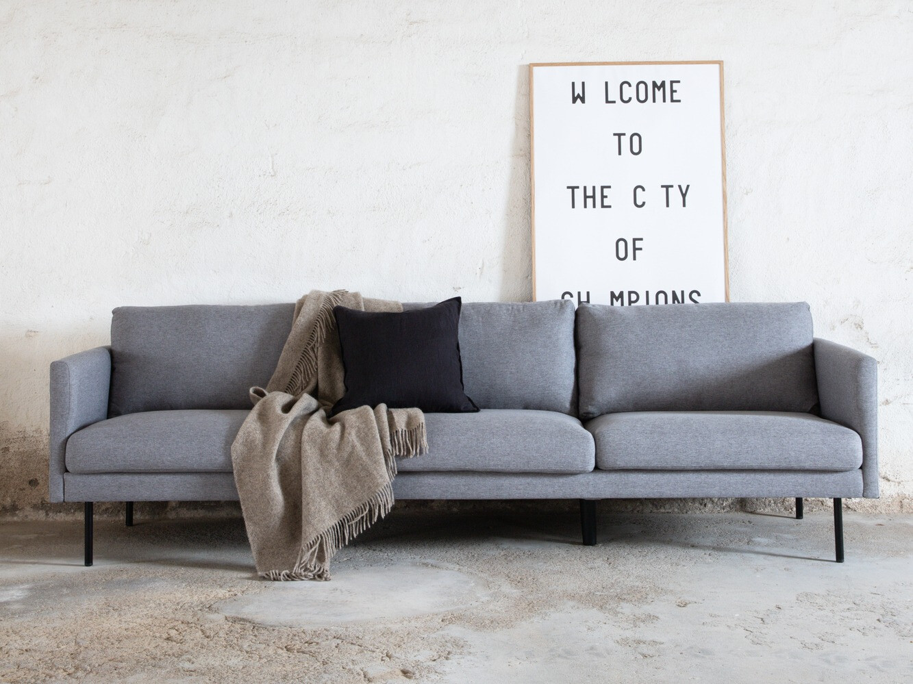 Sofá Fercame 103 (Gris + Negro)