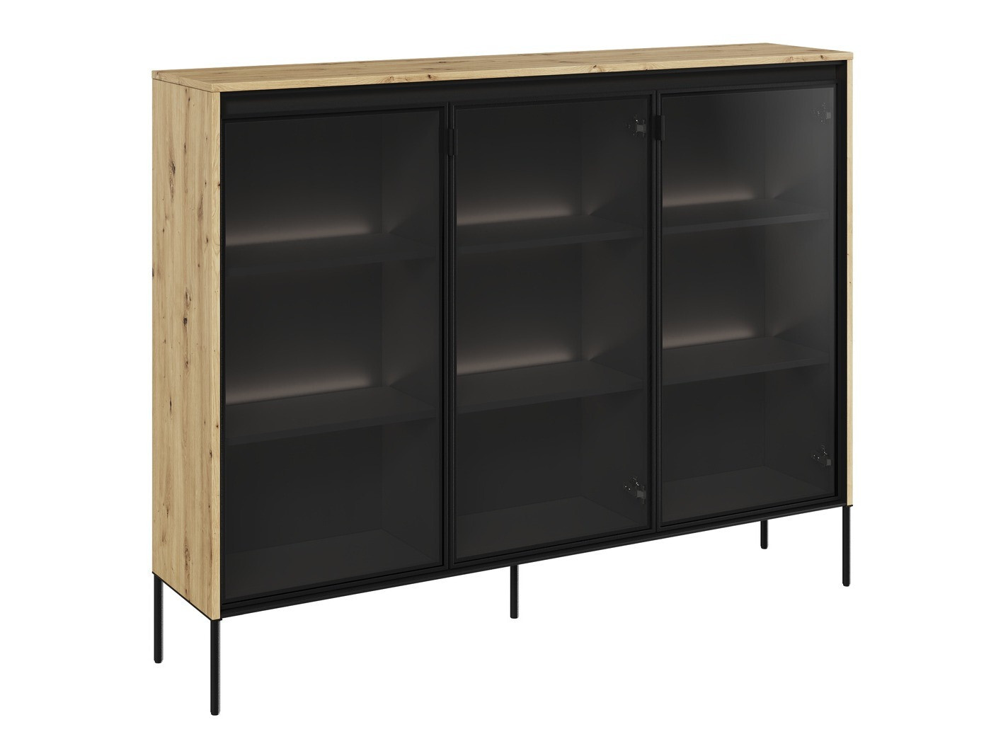 Aparador Fernolu 108 (Roble Artisan + Negro)