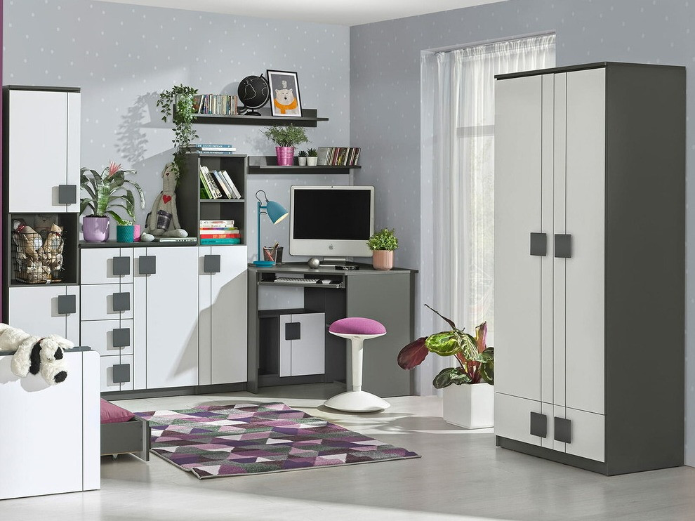 Estantería de pared Elmenou 104 (Antracita)