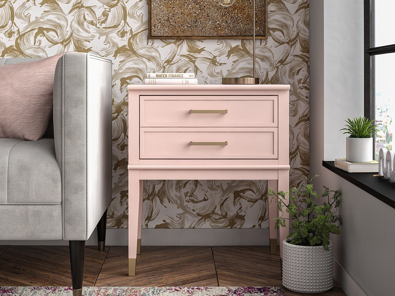 Mesilla de noche CosmoLiving by Cosmopolitan Belromu 104 (Rosa)