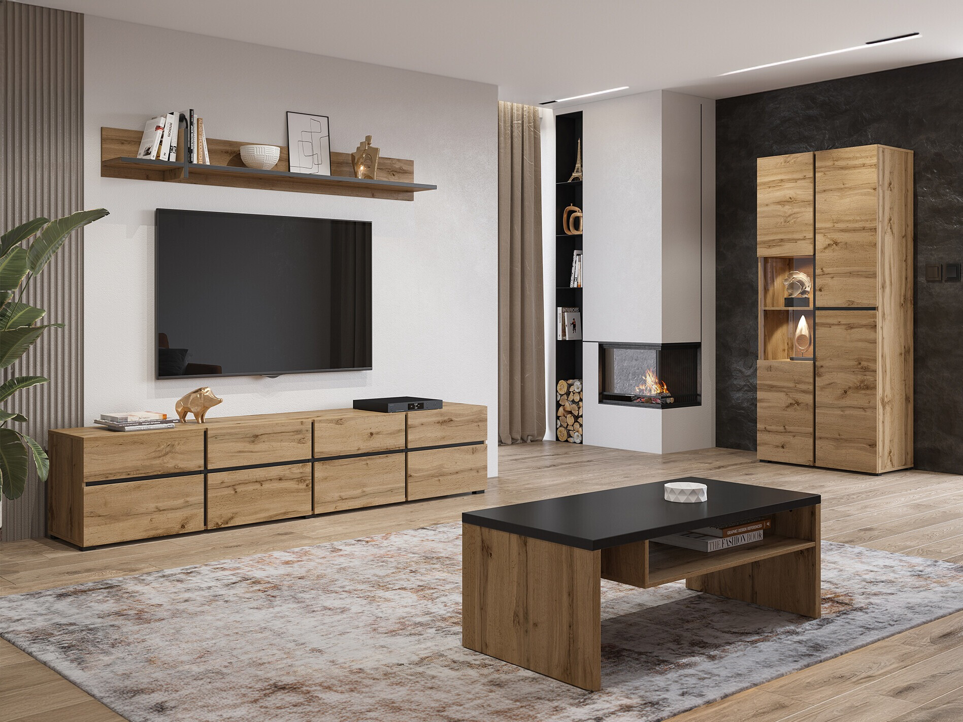 Conjunto de salón Alfere 117 (Roble wotan)