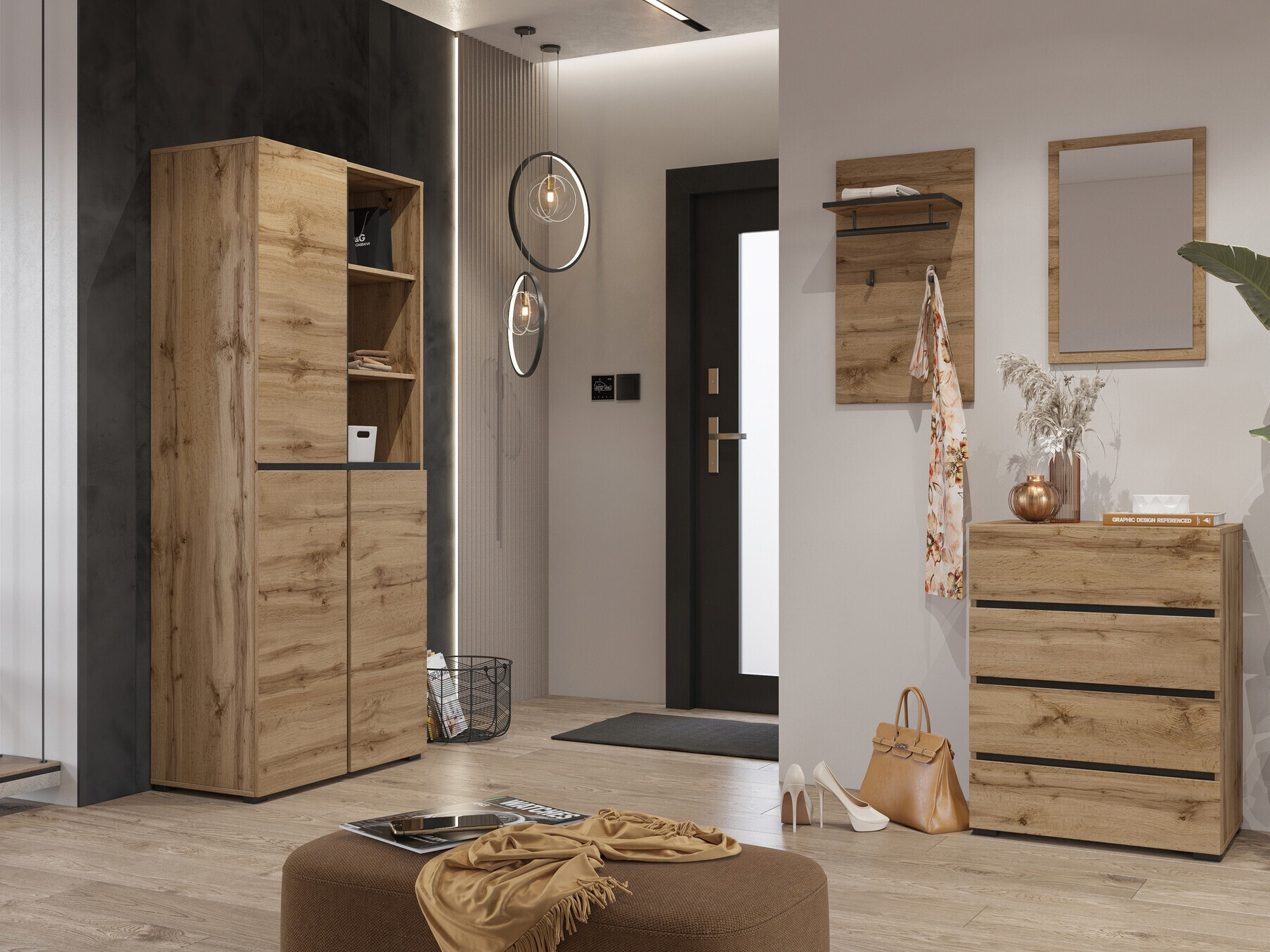 Perchero Alfere 114 (Roble wotan)