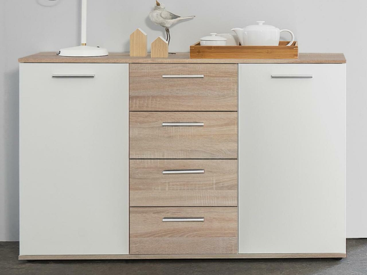 Cómoda Findlay 102 (Roble Sonoma + Blanco)