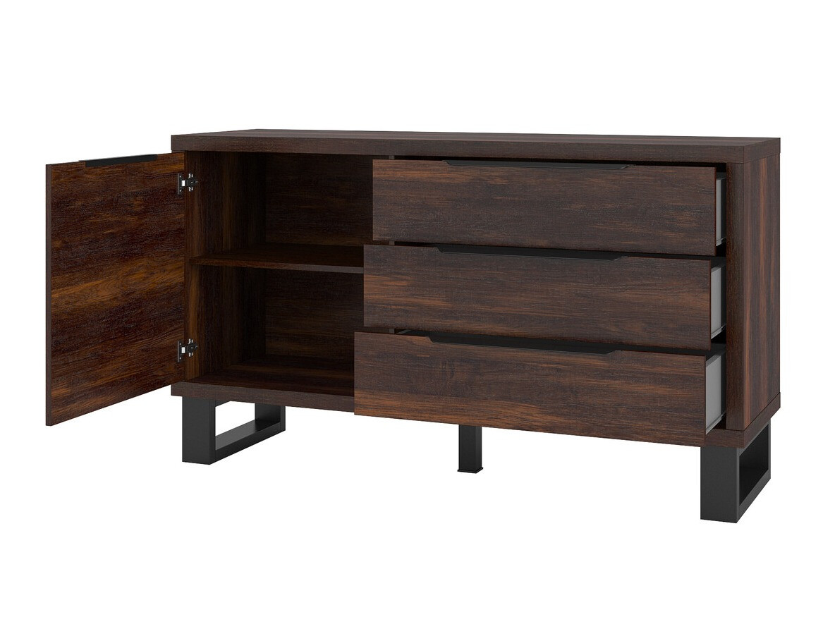 Cómoda Avicavu 109 (Roble oscuro + Negro)