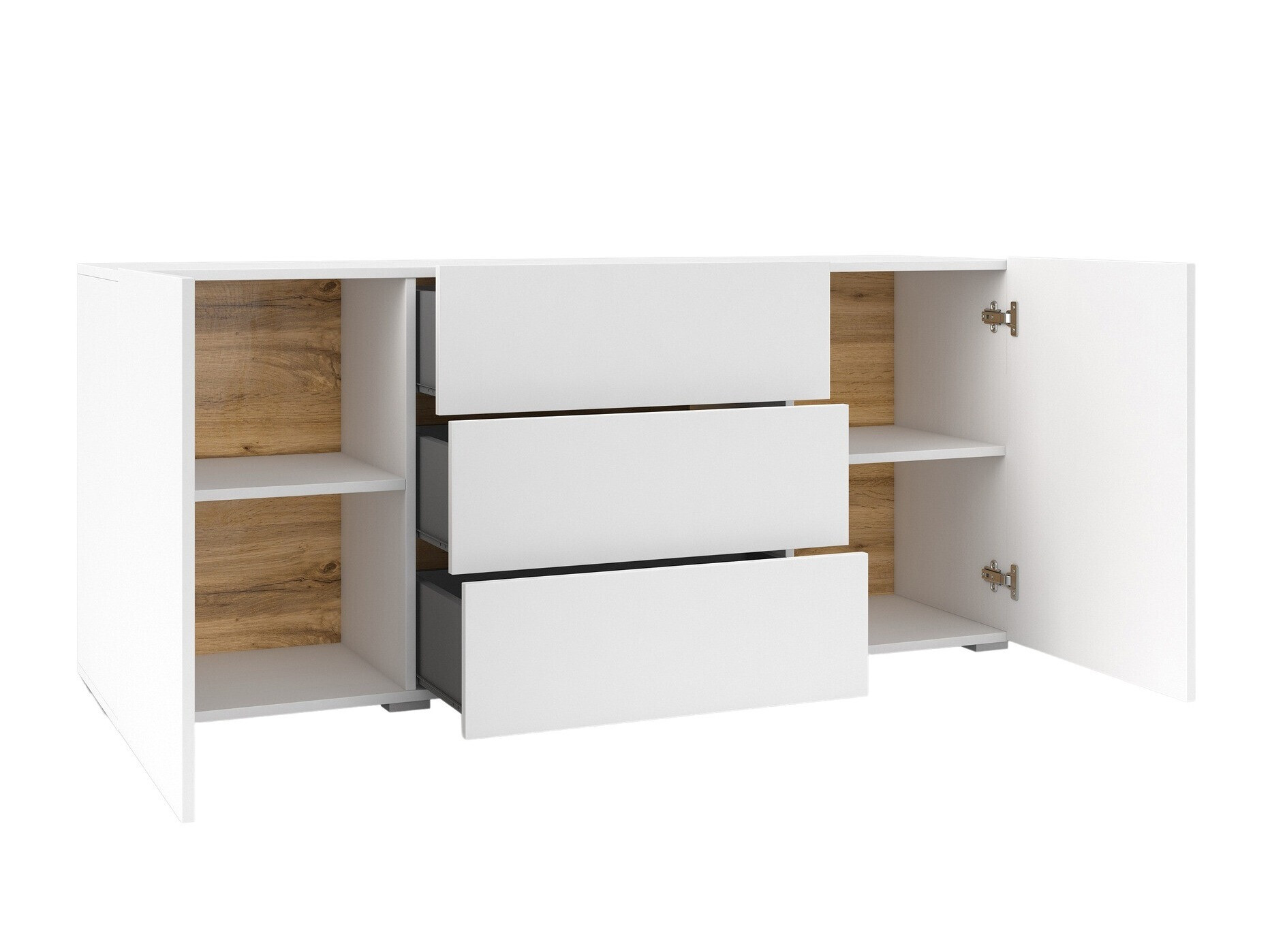 Cómoda Revmiru 103 (Blanco + Roble wotan)