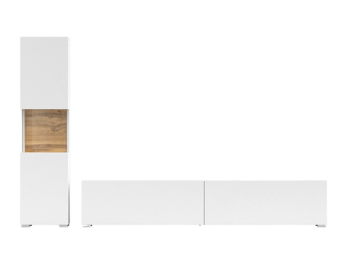 Conjunto de salón Revmiru 105 (Blanco + Roble wotan)